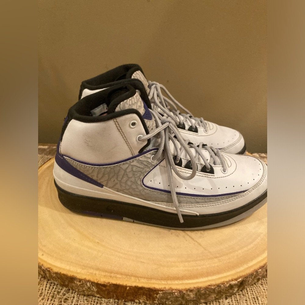 Nike Air Jordan 2 II Retro Dark Concord‎ (395718-153) BG White Cement Grey 5.5Y